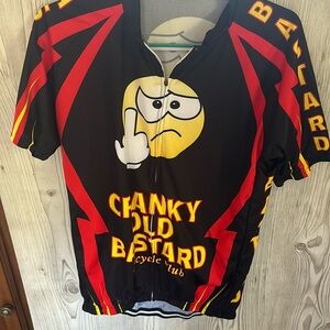 Crank Old Bastard Full-Zip Mens Cycling Jersey, Black, Humor, Size 3XL